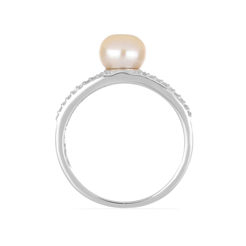 BUY STERLING SILVER NATURAL PEACH FRESHWATER PEARL GEMSTONE RING 